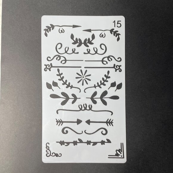 Reusable Art Planner Stencil Boarders Edges Mixed Media Supplies mq - Picture 1 of 3